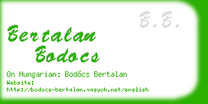 bertalan bodocs business card