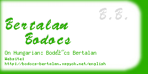 bertalan bodocs business card